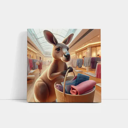 Kangaroo Shopping In Bright Mall