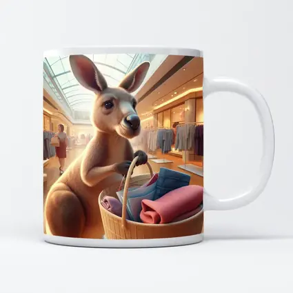 Kangaroo Shopping In Bright Mall