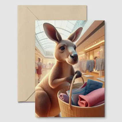 Kangaroo Shopping In Bright Mall