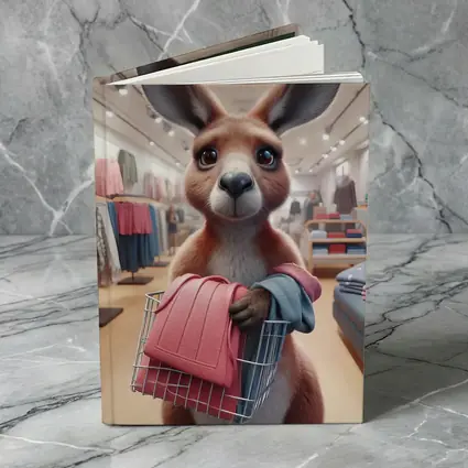 Kangaroo Shopping In Clothing Store
