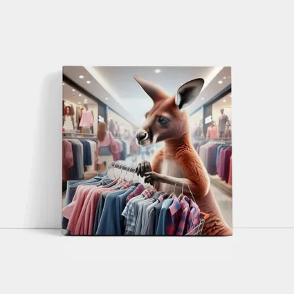 Kangaroo Shopping For Clothes In Mall