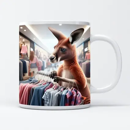 Kangaroo Shopping For Clothes In Mall