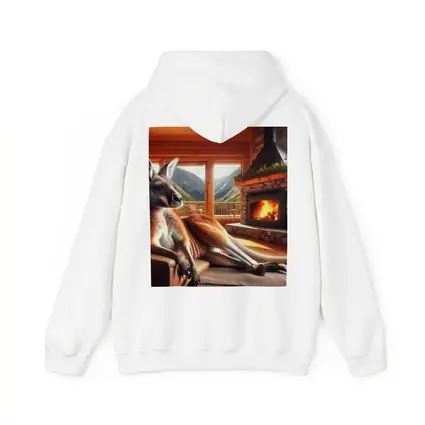 Relaxed Kangaroo Lounging By Cozy Fireplace