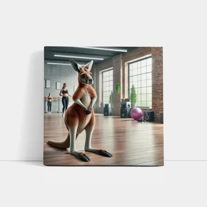 Kangaroo Standing In Dance Fitness Studio