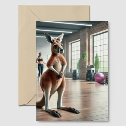 Kangaroo Standing In Dance Fitness Studio
