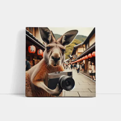 Kangaroo Tourist Selfie Japanese Street Scene