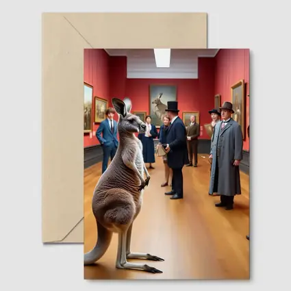 Kangaroo Standing In Victorian Art Gallery