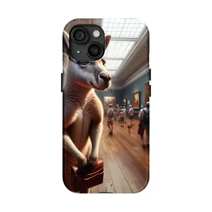 Kangaroo With Briefcase In Art Gallery
