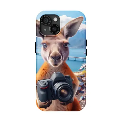 Kangaroo Tourist Holding Camera Japan Town