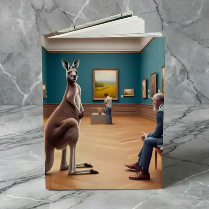 Kangaroo Standing Inside Art Museum Gallery