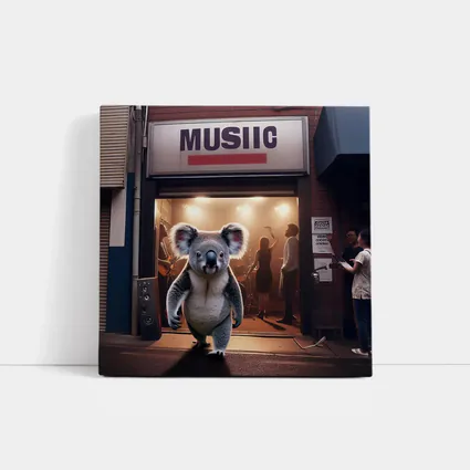 Koala Walking Out of Music Store