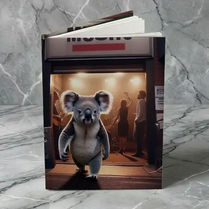 Koala Walking Out of Music Store