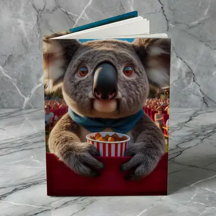 Koala Eating Popcorn At Outdoor Cinema