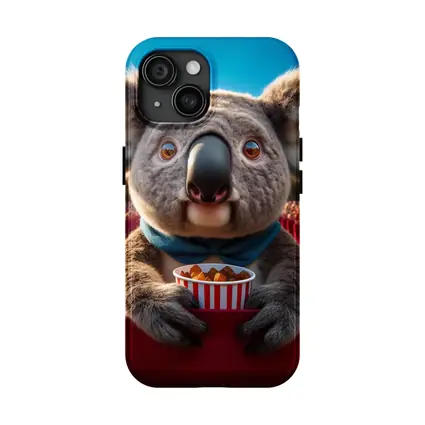 Koala Eating Popcorn At Outdoor Cinema