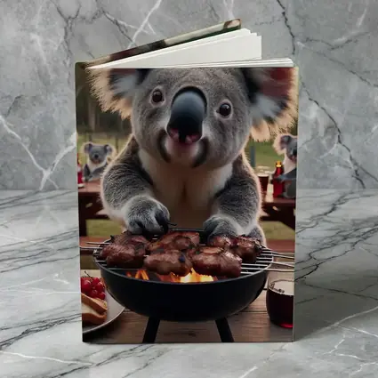 Koala Grilling Meat Outdoor BBQ Scene