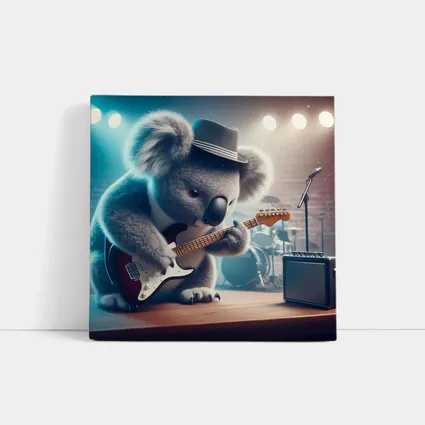 Koala Playing Guitar on Concert Stage