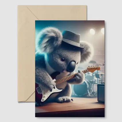 Koala Playing Guitar on Concert Stage