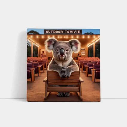 Koala Sitting at Outdoor Movie Theater