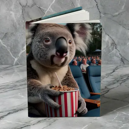 Koala Eating Popcorn at Outdoor Cinema