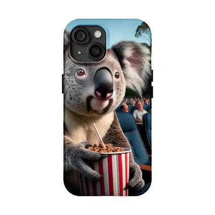 Koala Eating Popcorn at Outdoor Cinema