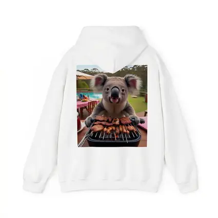 Koala Grilling Meat at Backyard BBQ