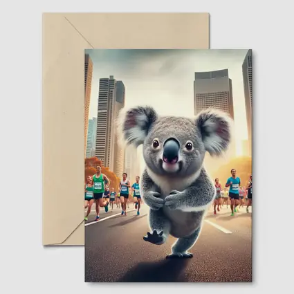 Koala Running City Marathon Race Art