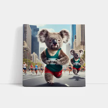Koalas Running City Marathon Race Art