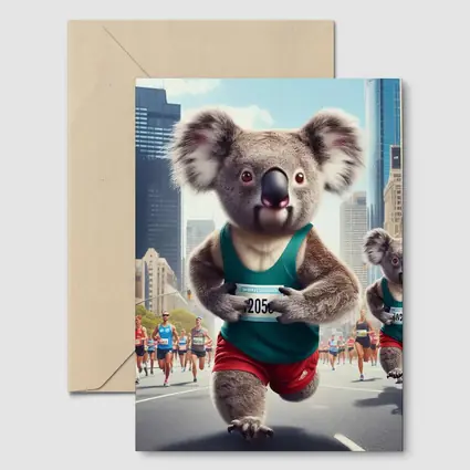Koalas Running City Marathon Race Art