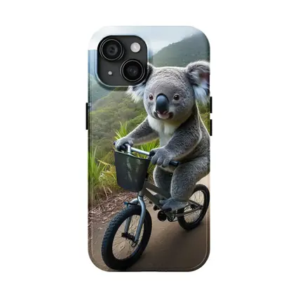 Koala Riding Bicycle On Mountain Trail