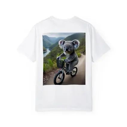 Koala Riding Bicycle On Mountain Trail