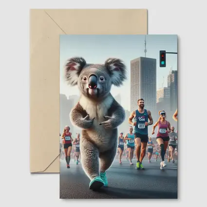 Koala Running City Marathon Race Art
