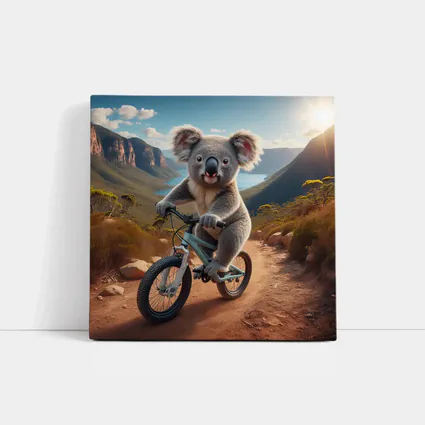 Koala Riding Bike Australian Mountain Trail
