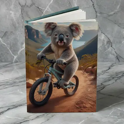 Koala Riding Bike Australian Mountain Trail