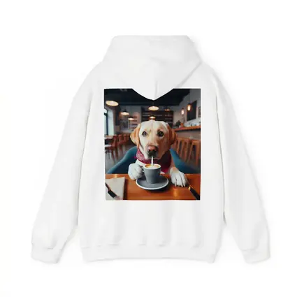 Labrador Retriever Drinking Coffee In Cafe