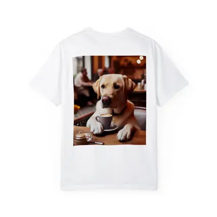 Labrador Retriever Dog Coffee Cafe Scene