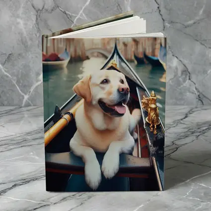 Labrador Retriever Riding Gondola Venice Canal