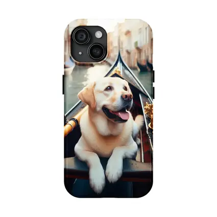 Labrador Retriever Riding Gondola Venice Canal