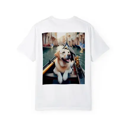 Labrador Retriever Riding Gondola Venice Canal