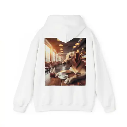 Labrador Retriever Sitting in Cozy Cafe