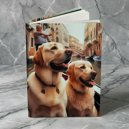 Labrador Retrievers Riding Gondola Venice Canal