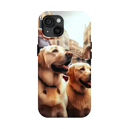 Labrador Retrievers Riding Gondola Venice Canal