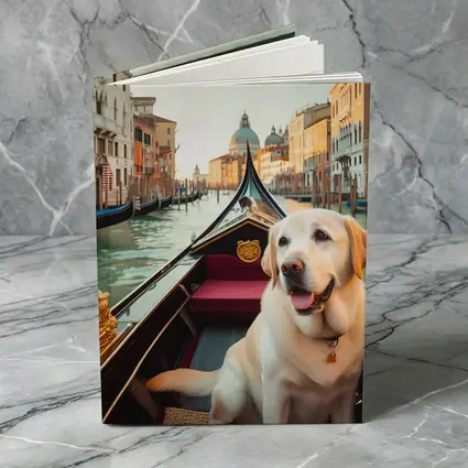 Labrador Retriever Riding Gondola Venice Canal
