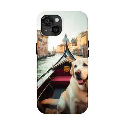Labrador Retriever Riding Gondola Venice Canal