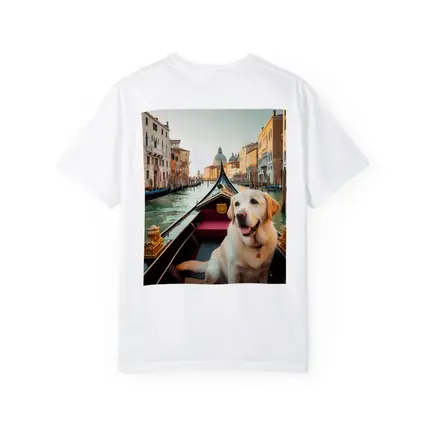 Labrador Retriever Riding Gondola Venice Canal