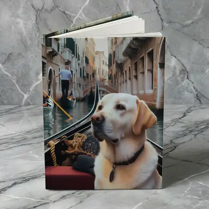 Labrador Retriever Riding Gondola Venice Canal