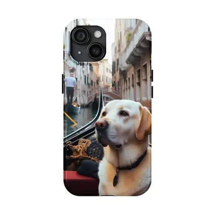 Labrador Retriever Riding Gondola Venice Canal