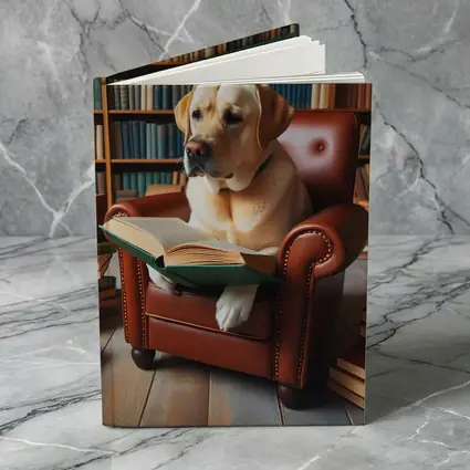 Labrador Retriever Reading Book Library Armchair