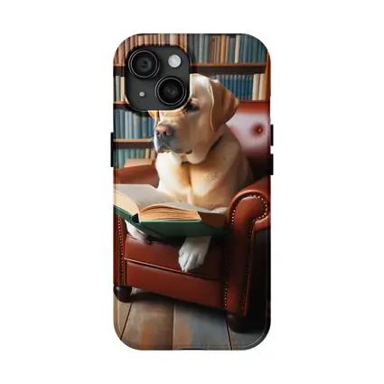 Labrador Retriever Reading Book Library Armchair