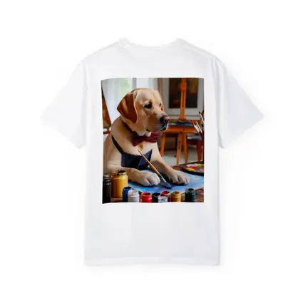 Labrador Retriever Artist Painting in Studio