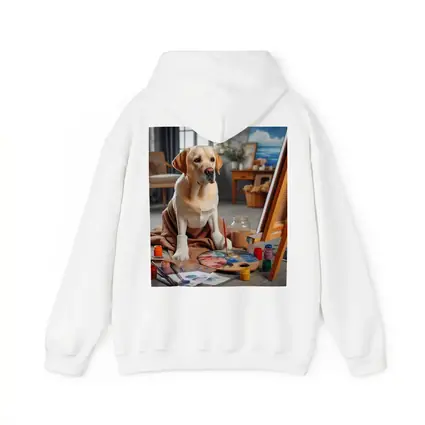 Labrador Retriever Artist Painting Studio Scene
